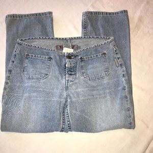 Vintage Silver Jean Capris with 2 Front Pocket Only